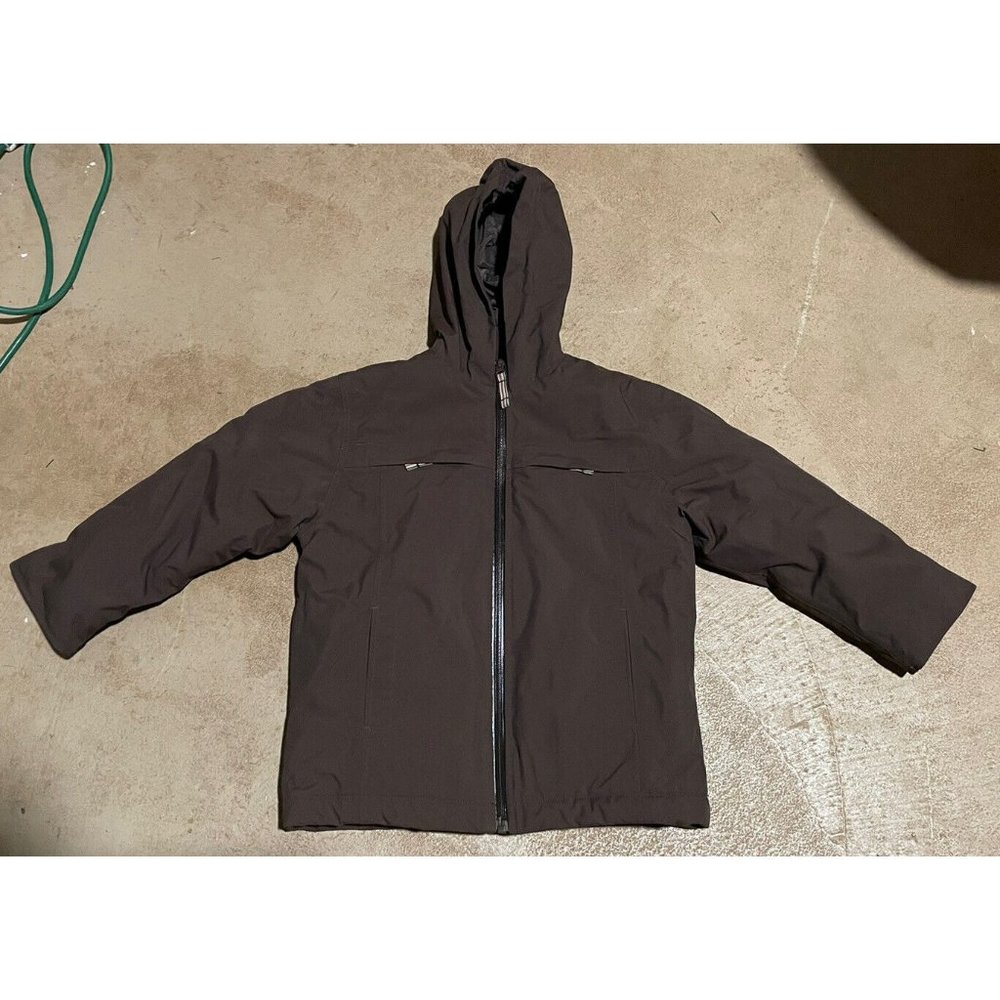 Burberry London Kids Brown Down Winter Coat Hooded Snow Jacket Size 6Y 116CM